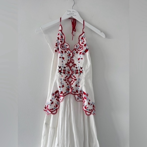 FREE PEOPLE NWT Valenciana White Midi Dress S - Picture 4 of 8